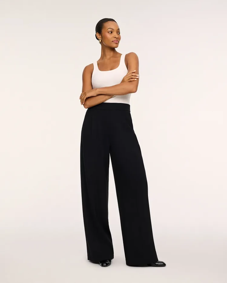 Model wearing SPANX Ponte pants